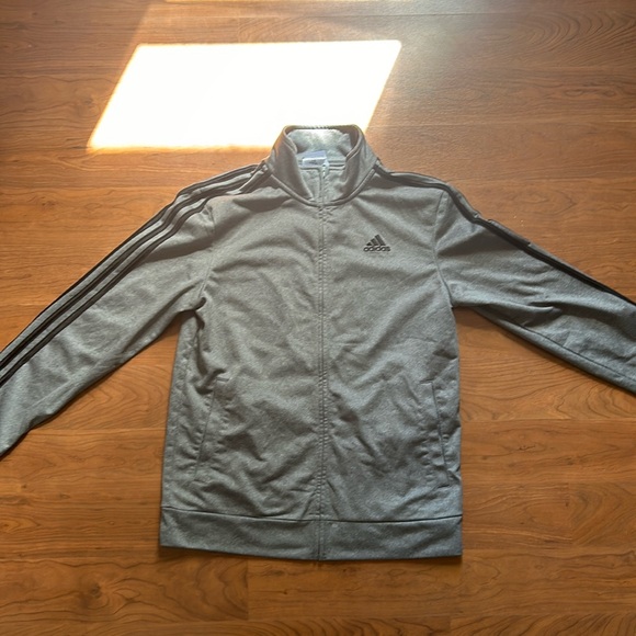 Kids Adidas Gray Zip Up Jacket - Picture 1 of 5
